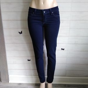Paige Skyline Stretch Ankle Peg  Mid Rise Jeans